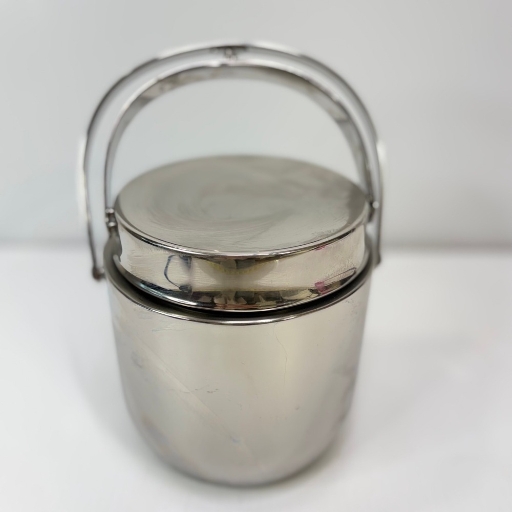 VTG Stainless Steel Insulated Ice Bucket with Lid Handle w/ Drainer Tray‎ Silver